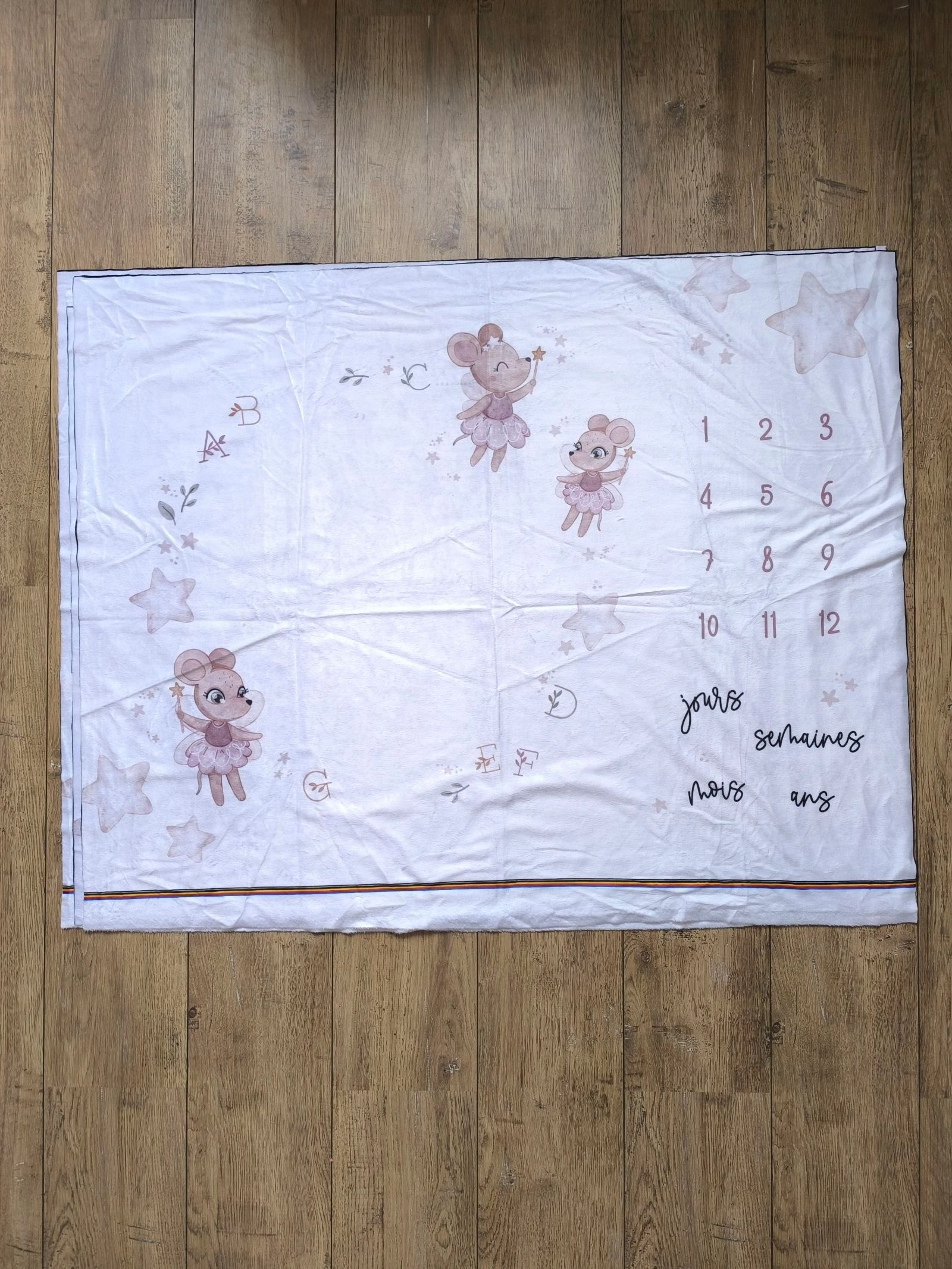 Panneau de tissu pour couverture/tapis étape à coudre